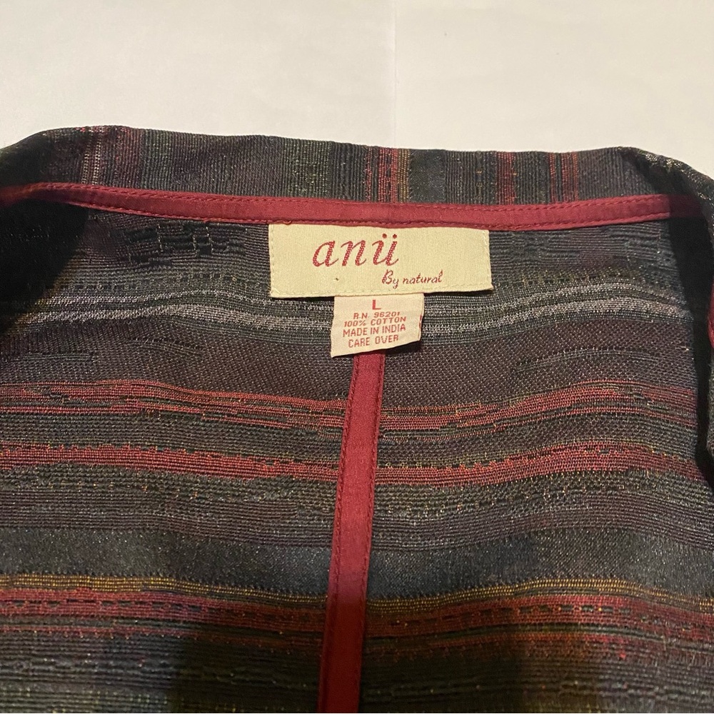Vintage Anni By Natural Multi Colored Open Front Jacket - Picture 6 of 8